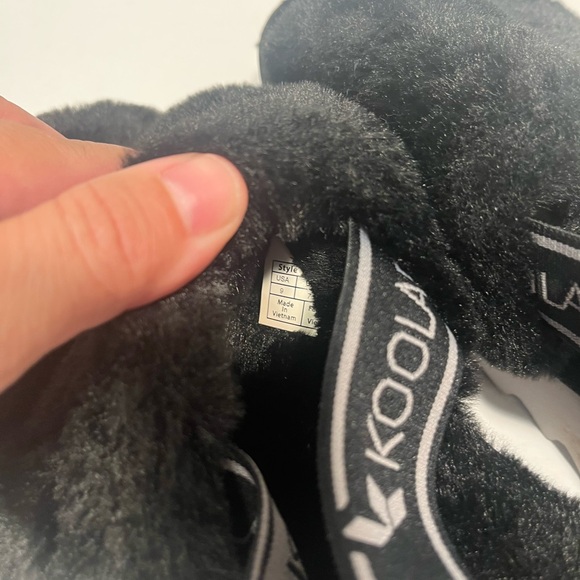 Koolaburra by Ugg Women’s Slingback Slide Sandals Black Size 9 Faux Fur Fuzzy - Picture 3 of 5